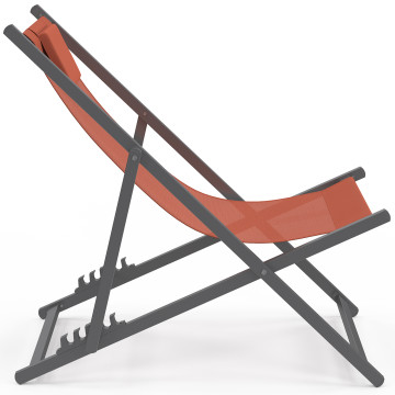 Chiliennes en métal et toile terracotta - lot de 2