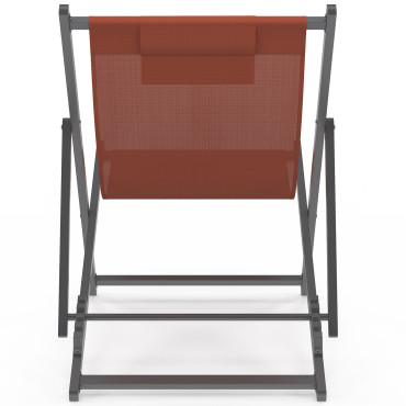 Chiliennes en métal et toile terracotta - lot de 2
