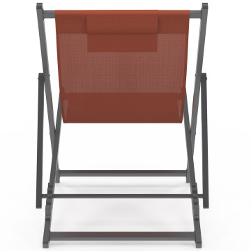 Chiliennes en métal et toile terracotta - lot de 2