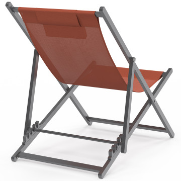 Chiliennes en métal et toile terracotta - lot de 2