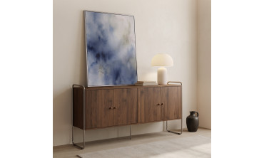 Buffet Rosalina effet noyer et chrome 160cm