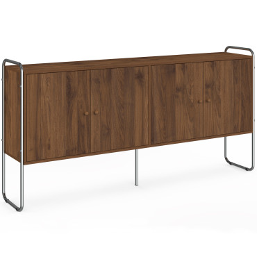 Buffet Rosalina effet noyer et chrome 160cm