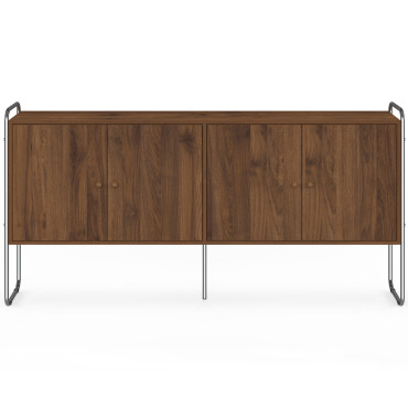 Buffet Rosalina effet noyer et chrome 160cm