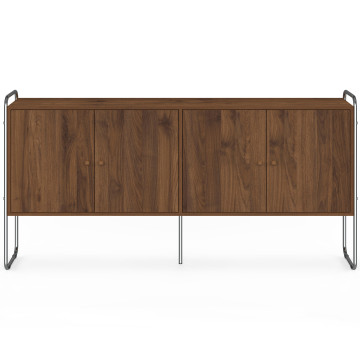 Buffet Rosalina effet noyer et chrome 160cm