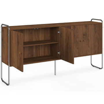 Buffet Rosalina effet noyer et chrome 160cm