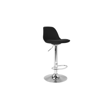 Tabourets de bar Karl noirs pied métal réglable - lot de 2