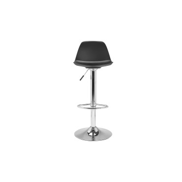 Tabourets de bar Karl noirs pied métal réglable - lot de 2