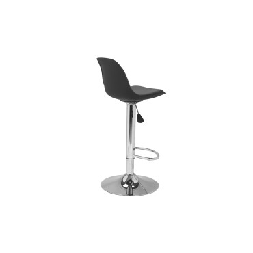 Tabourets de bar Karl noirs pied métal réglable - lot de 2