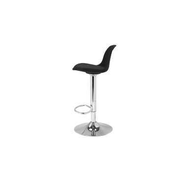 Tabourets de bar Karl noirs pied métal réglable - lot de 2