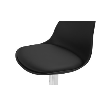 Tabourets de bar Karl noirs pied métal réglable - lot de 2