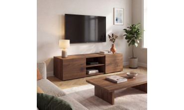 Meuble TV Kléa effet noyer 113cm