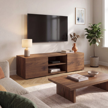 Meuble TV Kléa effet noyer 113cm