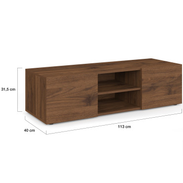 Meuble TV Kléa effet noyer 113cm