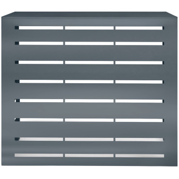 Cache clim extérieur en métal gris