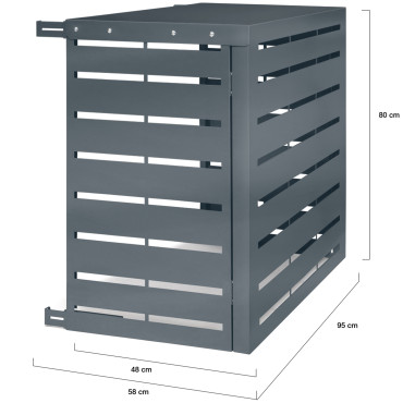 Cache clim extérieur en métal gris
