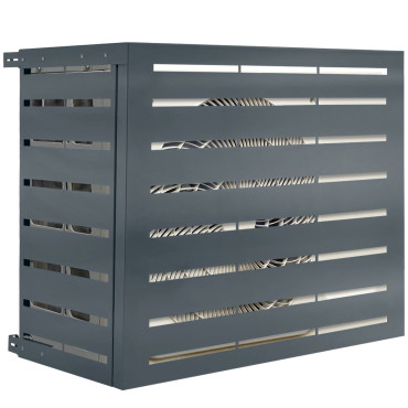 Cache clim extérieur en métal gris