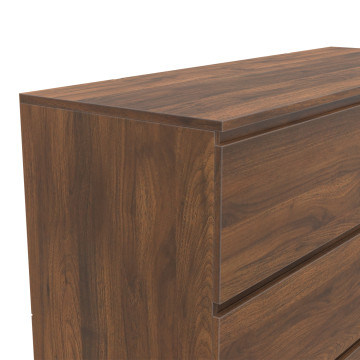 Commode Tom 6 tiroirs effet bois noyer