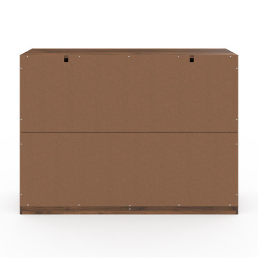 Commode Tom 6 tiroirs effet bois noyer