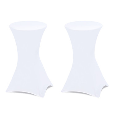 Tables hautes de réception pliantes 105cm + housses blanches - lot de 2