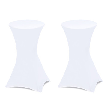 Tables hautes de réception pliantes 105cm + housses blanches - lot de 2