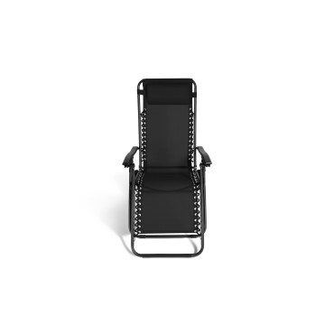 Fauteuils de jardin Relax inclinables noirs - lot de 2