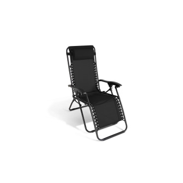 Fauteuils de jardin Relax inclinables noirs - lot de 2