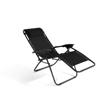 Fauteuils de jardin Relax inclinables noirs - lot de 2