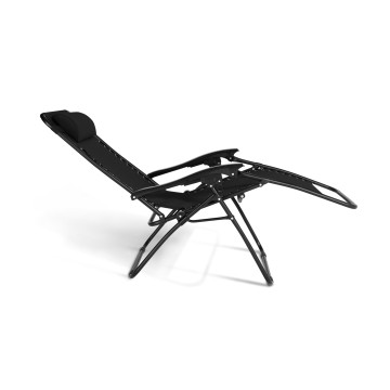 Fauteuils de jardin Relax inclinables noirs - lot de 2