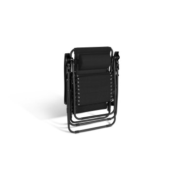 Fauteuils de jardin Relax inclinables noirs - lot de 2