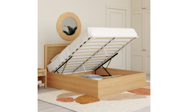 Lit coffre Eva 140x190cm cannage