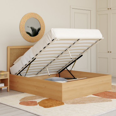 Lit coffre Eva 140x190cm cannage