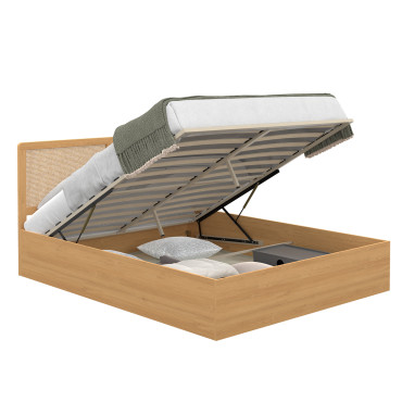 Lit coffre Eva 140x190cm cannage