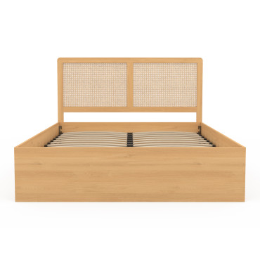 Lit coffre Eva 140x190cm cannage