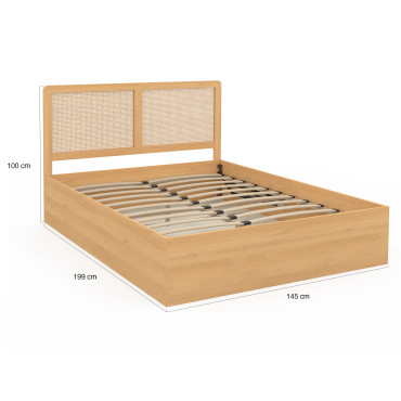 Lit coffre Eva 140x190cm cannage