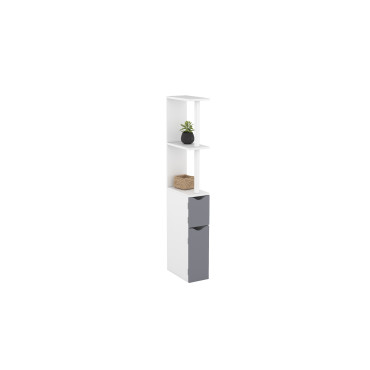 Colonne salle de bain blanche et grise 118cm