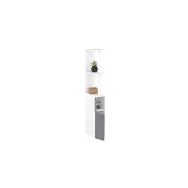 Colonne salle de bain blanche et grise 118cm