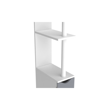 Colonne salle de bain blanche et grise 118cm