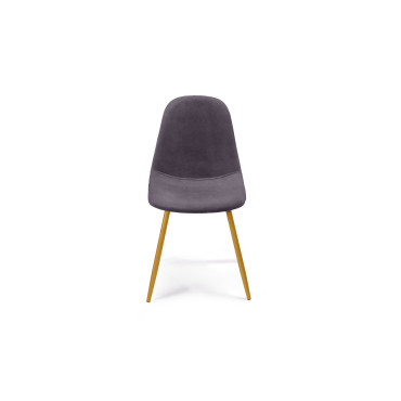 Chaises Sofia en velours gris foncé et pieds dorés - lot de 2