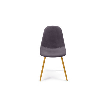 Chaises Sofia en velours gris foncé et pieds dorés - lot de 2