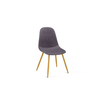 Chaises Sofia en velours gris foncé et pieds dorés - lot de 2