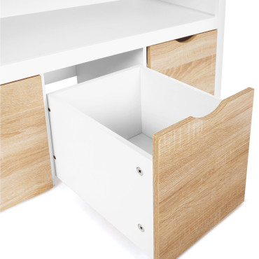 Meuble de rangement enfant Mia 3 cubes effet hêtre et blanc