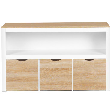 Meuble de rangement enfant Mia 3 cubes effet hêtre et blanc