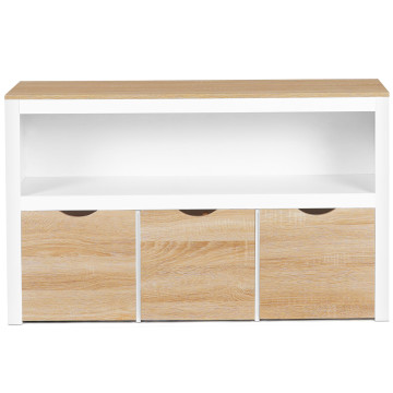 Meuble de rangement enfant Mia 3 cubes effet hêtre et blanc