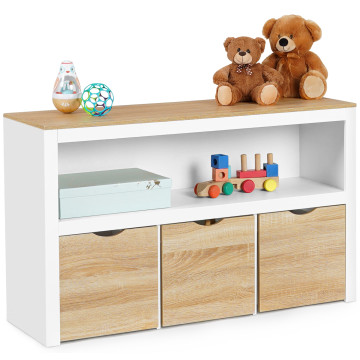 Meuble de rangement enfant Mia 3 cubes effet hêtre et blanc