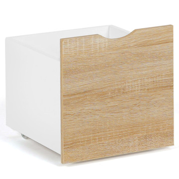 Meuble de rangement enfant Mia 3 cubes effet hêtre et blanc
