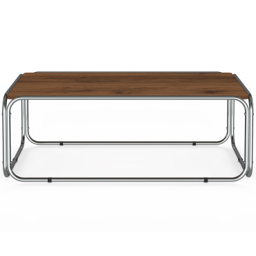 Table basse Rosalina effet noyer et métal chromé