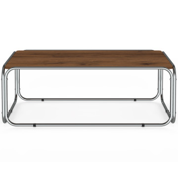 Table basse Rosalina effet noyer et métal chromé
