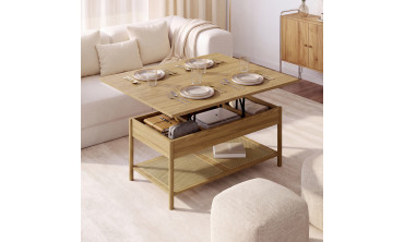 Table basse relevable dépliante Erin cannage