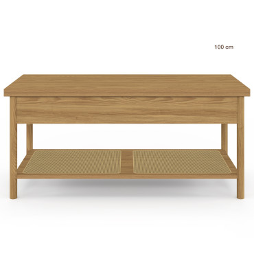Table basse relevable dépliante Erin cannage