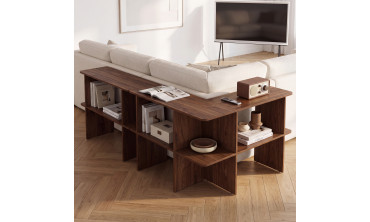 Etagère dos de canapé Cisano effet noyer